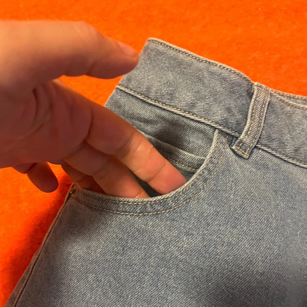 Retro eco-friendly organic and recycled cotton denim high waist mom shorts NWT - Picture 4 of 11